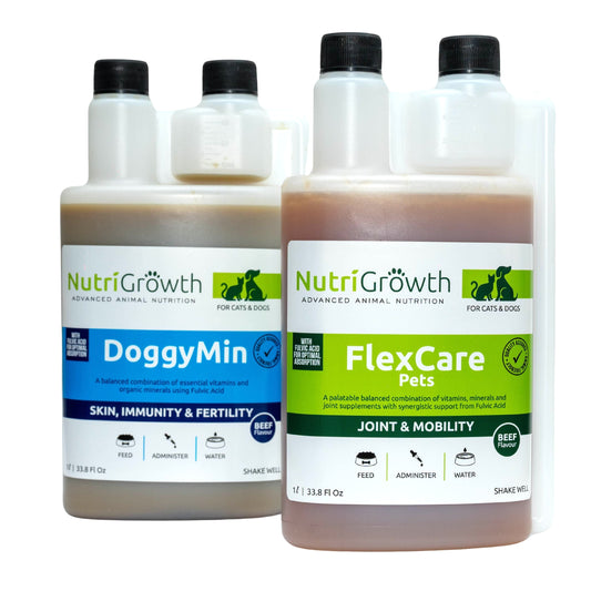 FlexCare Pets & DoggyMin Bundle (Joint, Mobility, Skin, Immunity and Fertility Support For Dogs & Cats)