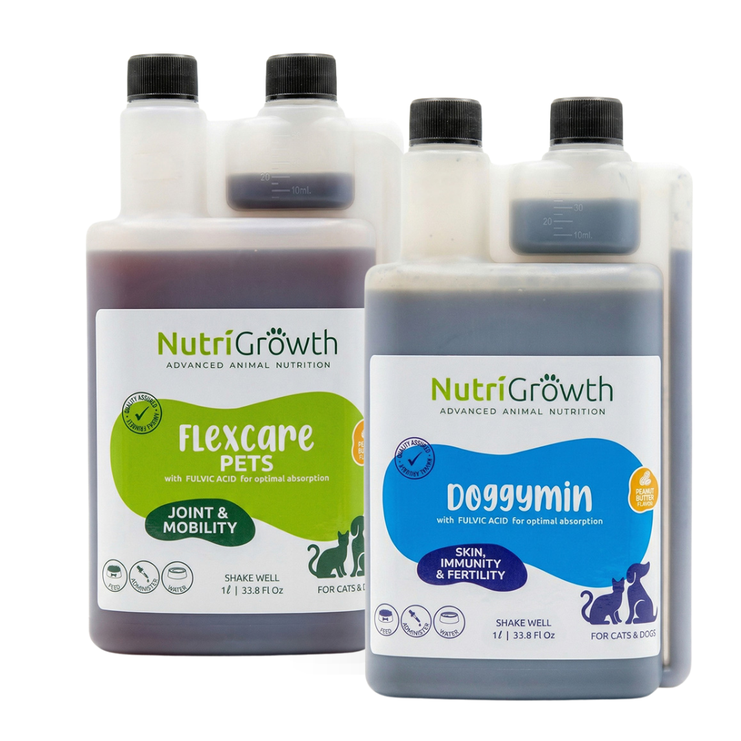 FlexCare Pets & DoggyMin Bundle (Joint, Mobility, Skin, Immunity and Fertility Support For Dogs & Cats)