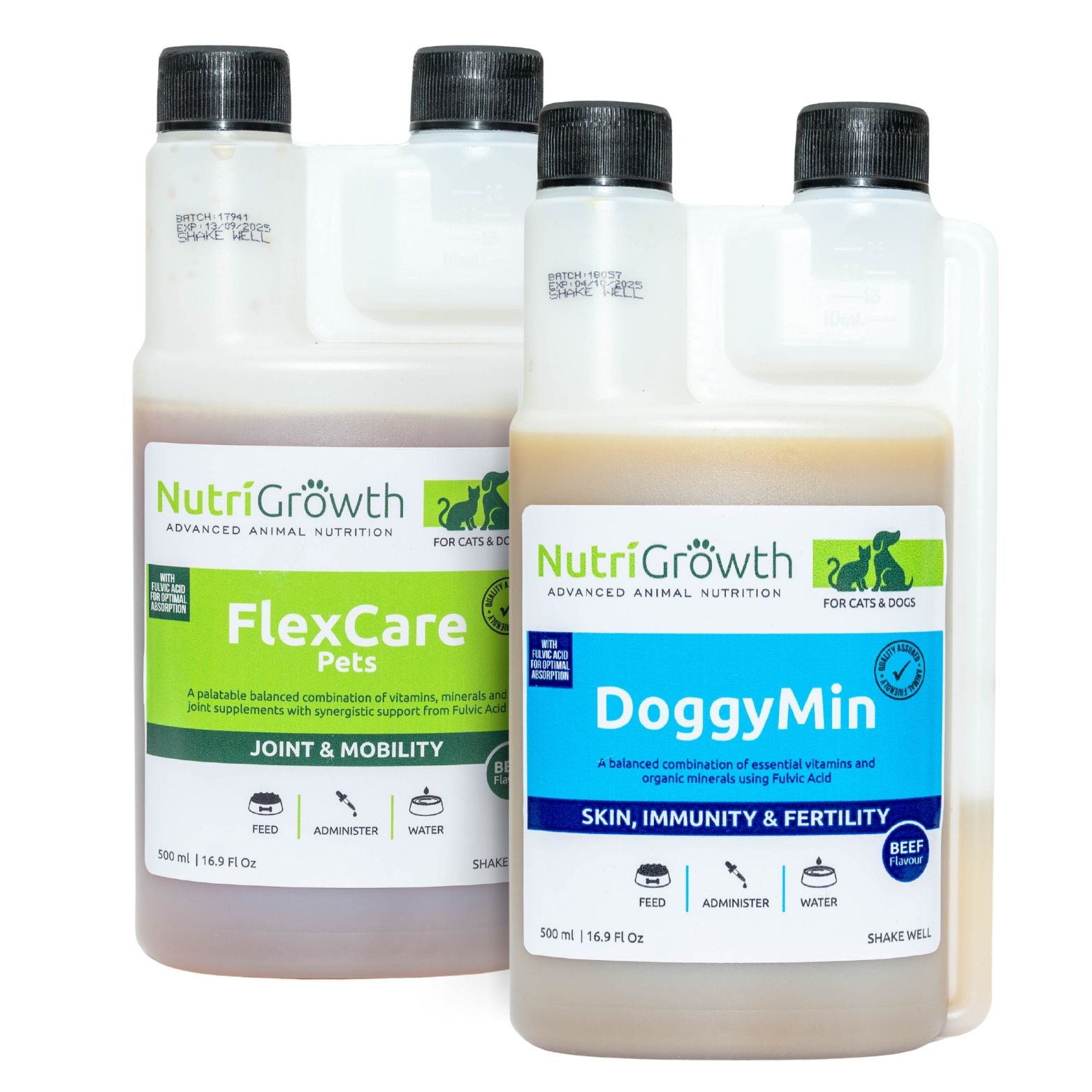 FlexCare Pets & DoggyMin Bundle (Joint, Mobility, Skin, Immunity and Fertility Support For Dogs & Cats)