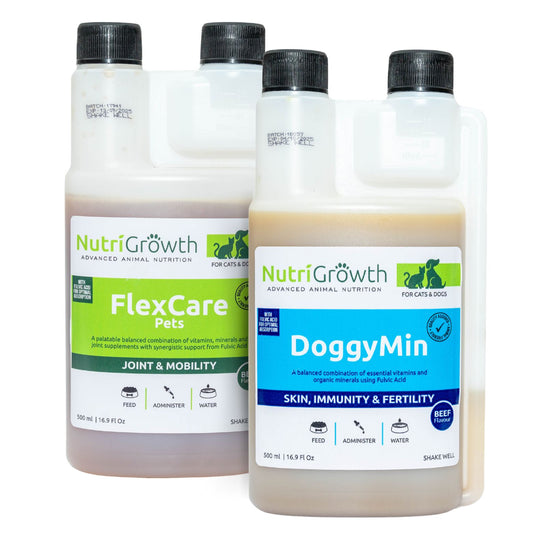 FlexCare Pets & DoggyMin Bundle (Joint, Mobility, Skin, Immunity and Fertility Support For Dogs & Cats)