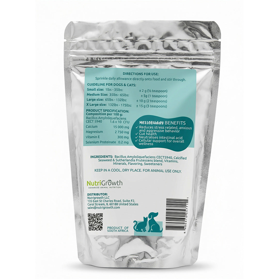 MelloBuddy™ Calming Supplement for Dogs & Cats | Gut & Stress Support
